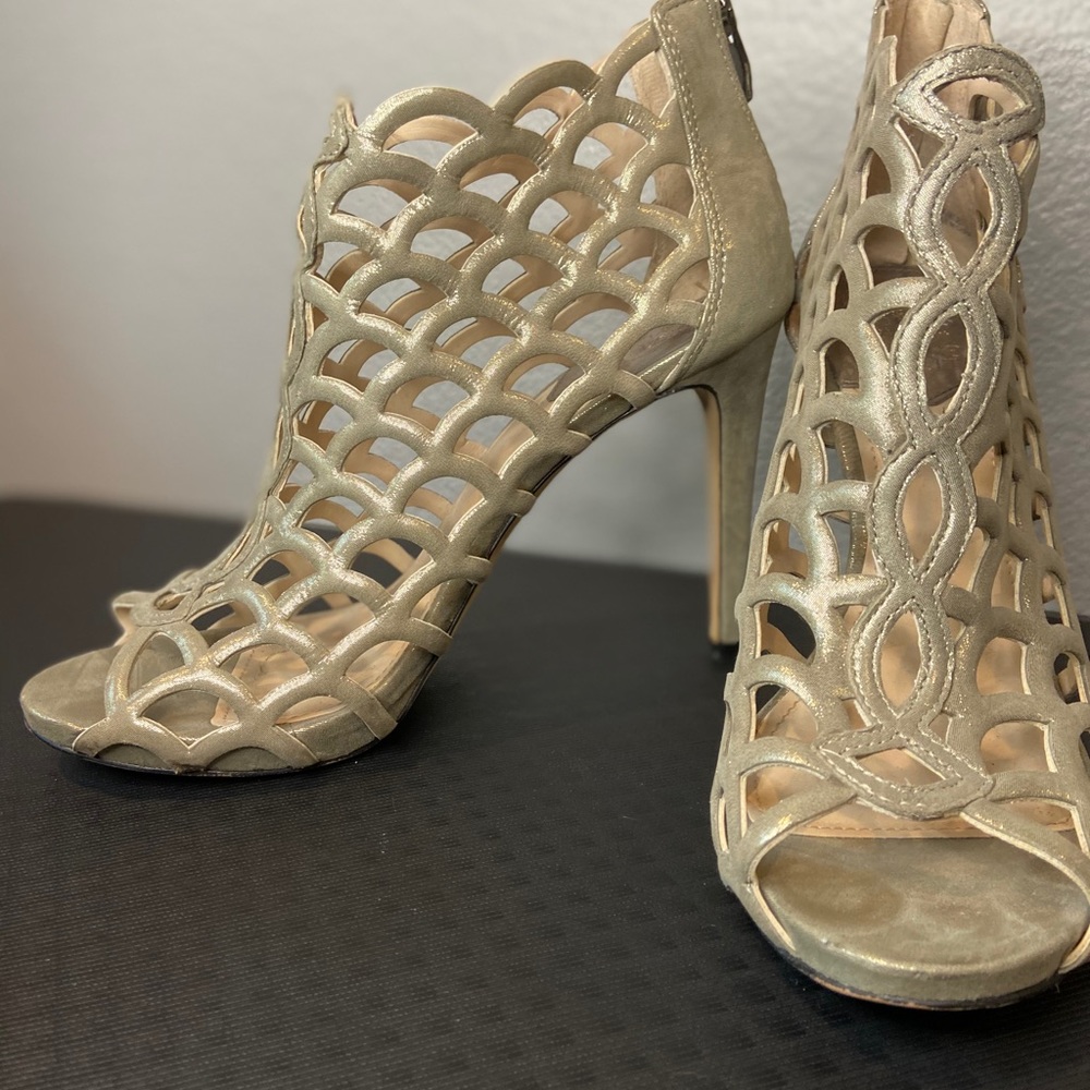 Vince Camuto Caged Stiletto Silver Size 8.5
